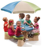 Step2 - Mesita Picnic Natural con Sombrilla